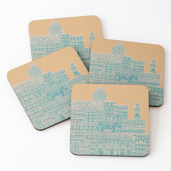 Item preview, Line Drawing of Florence in Blue and Yellow designed and sold by Camilla Creations.