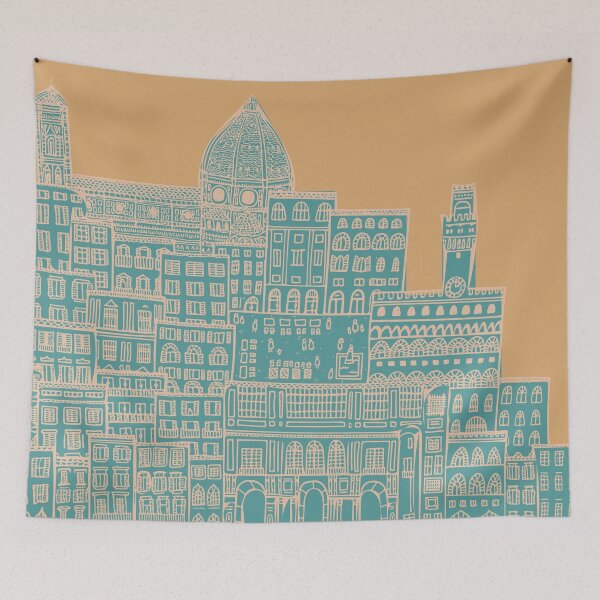 Item preview, Line Drawing of Florence in Blue and Yellow designed and sold by Camilla Creations.