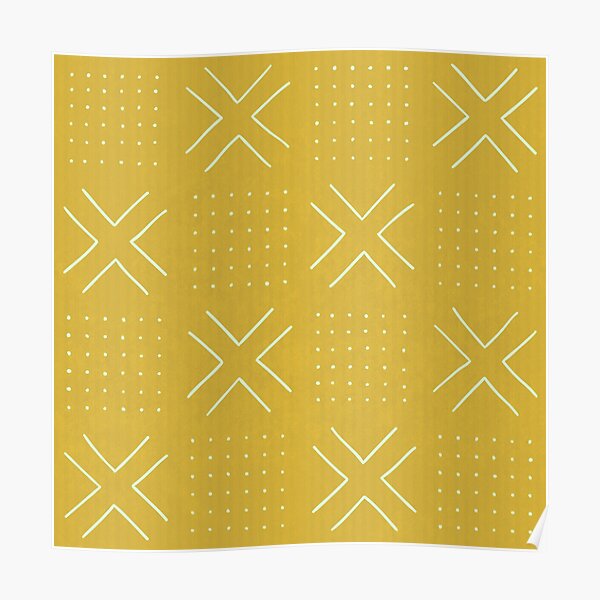Yellow mudcloth Poster