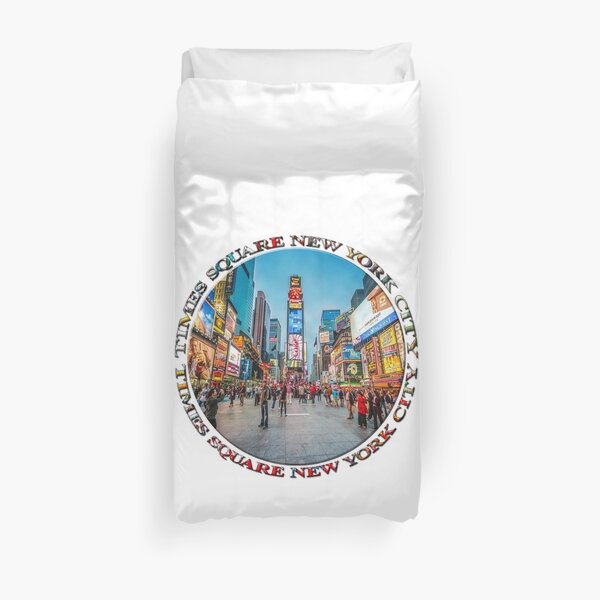 Times Square Sparkle (badge on white) Duvet Cover