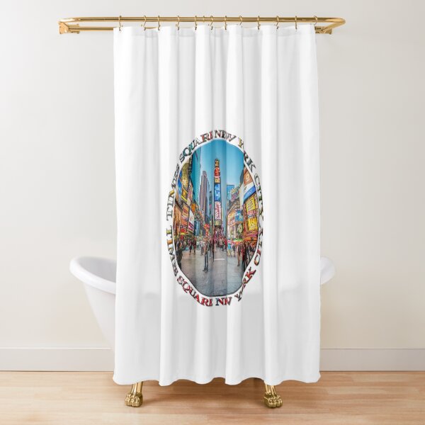 Times Square Sparkle (badge on white) Shower Curtain