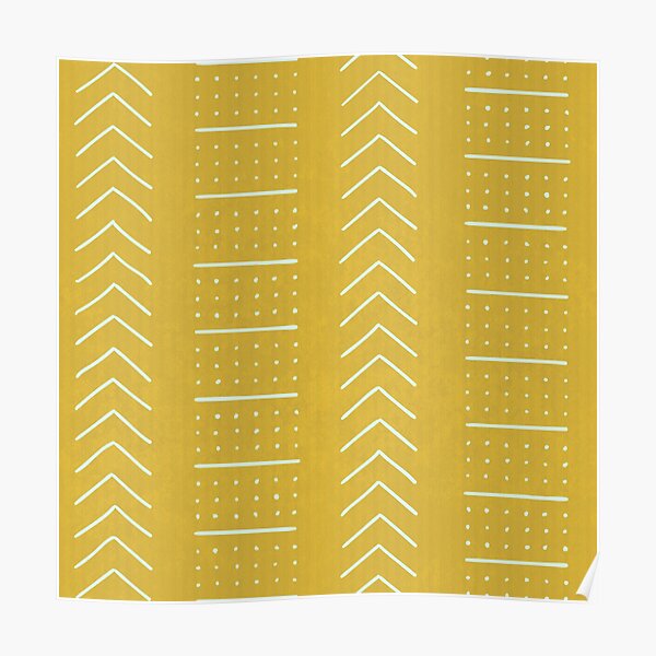 Yellow mudcloth Poster