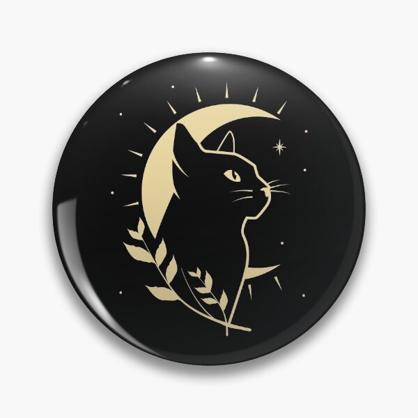 Artikelvorschau, Crecent Moon Black Cat - Gold entworfen und verkauft von Jess Less.