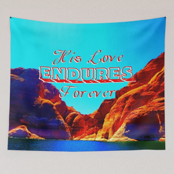 Item preview, Lake Powell Mountains (With Text) His Love Endures Forever designed and sold by IgniteWithin.