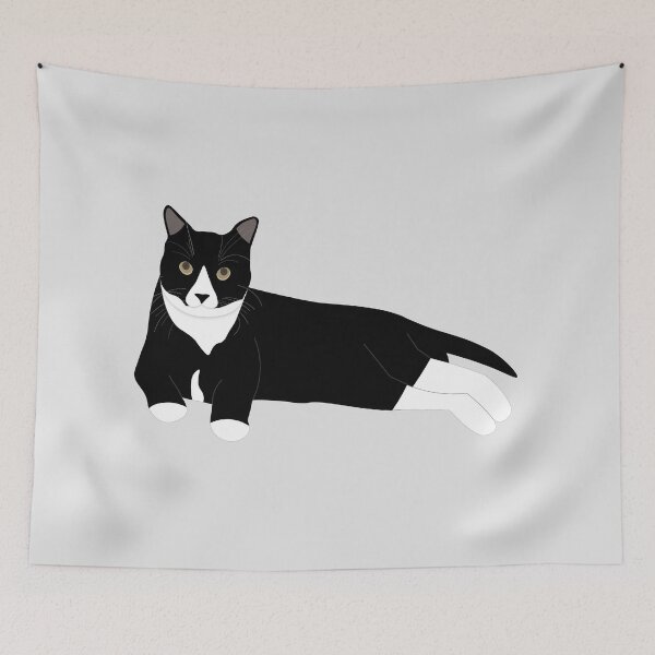 Item preview, Black and White Tuxedo Cat designed and sold by oliviag1.