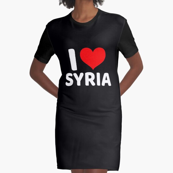 I love Syria with a red heart Graphic T-Shirt Dress