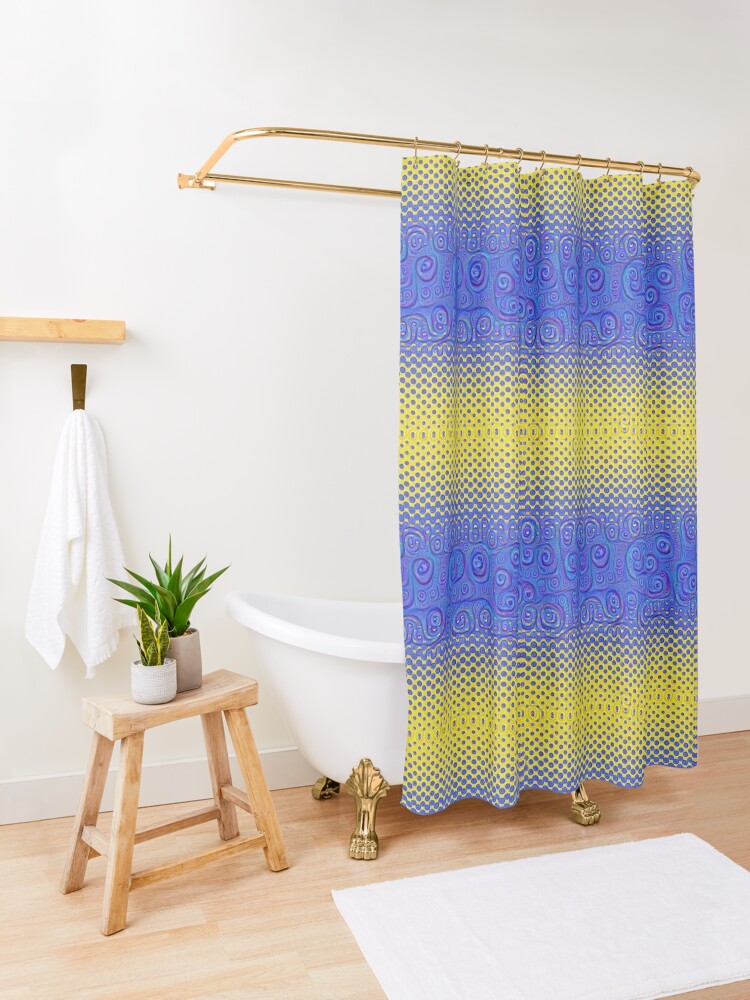 Alternate view of #DeepDream Color Circles Gradient Visual Areas 5x5K v1449227497 Shower Curtain