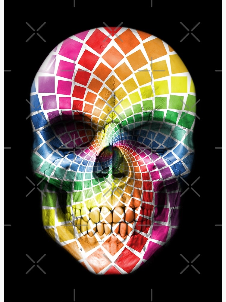 American Rainbow Flag Skull 