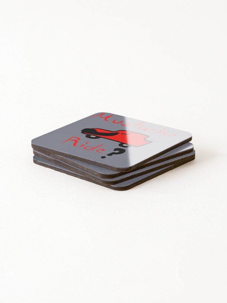 Thumbnail 4 of 5, Coasters (Set of 4), Mustache Ride? designed and sold by Hungrydots.