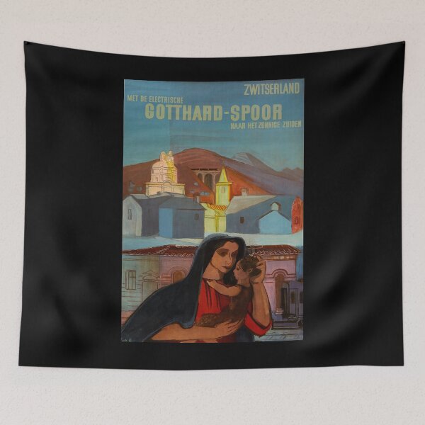 Item preview, Gotthard Spoor vintage travel poster designed and sold by stickart-marek.