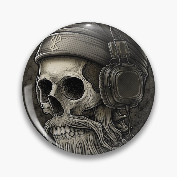 Item preview, Viking Vintage Skull Beard with Headphone  designed and sold by Winya.
