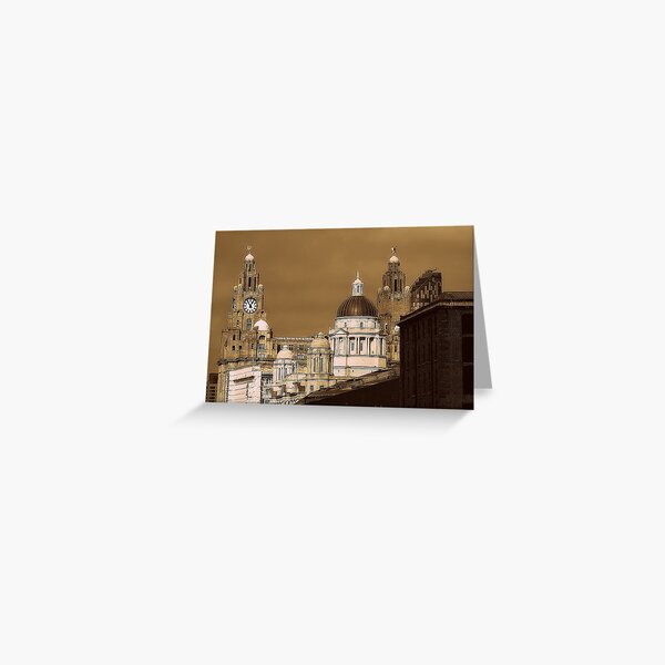 Liver Buildings, Liverpool, UK. Greeting Card