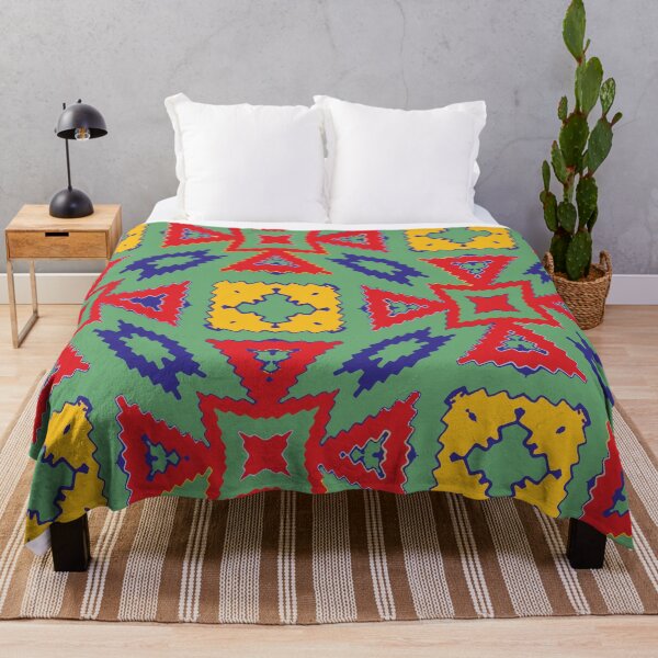 Item preview, Ikat Pattern Primary Colors Folk Art designed and sold by BlueIrisMarket.