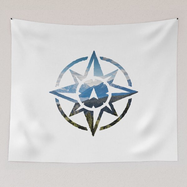 Item preview, Compass Silhouette | Mountain Forest & Lake Landscape designed and sold by CarlosAlberto.