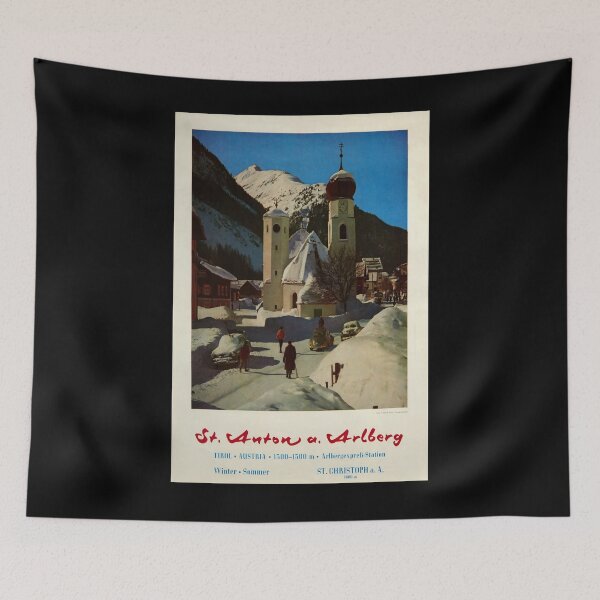 Item preview, St Anton vintage travel poster designed and sold by stickart-marek.
