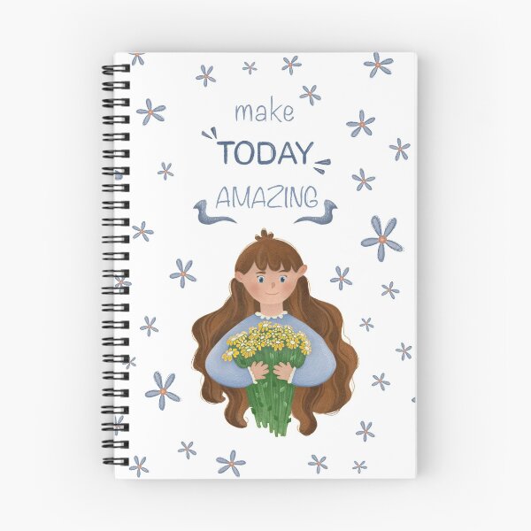 Item preview, Cute girl with flowers. White background. Make today amazing designed and sold by KrollQueen.