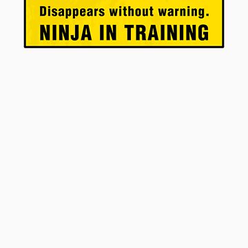 Caution: Awesome moves possible. Ninja in training. Sticker for