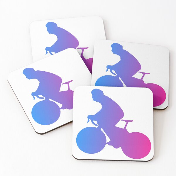 Item preview, Climbing Road Cyclist Blue Pink Gradient designed and sold by RabeDesigns.