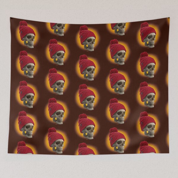 Item preview, SKULLBEANIE 02-02 skull with red beanie designed and sold by Radu-Gabriel.