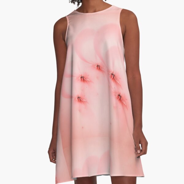 Dusty Pink Daisies A-Line Dress