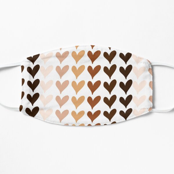 Black Lives Matter Hearts Emoji Flat Mask