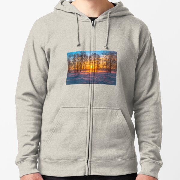 Winter sunset Zipped Hoodie