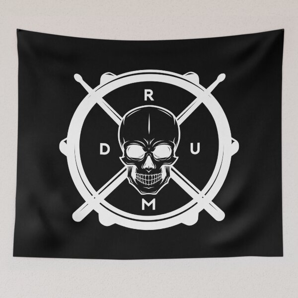 Item preview, Skull With Drumsticks For Drummers Drum designed and sold by playloud.