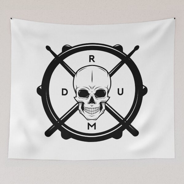 Item preview, Skull With Drumsticks Drummer Drum  designed and sold by playloud.