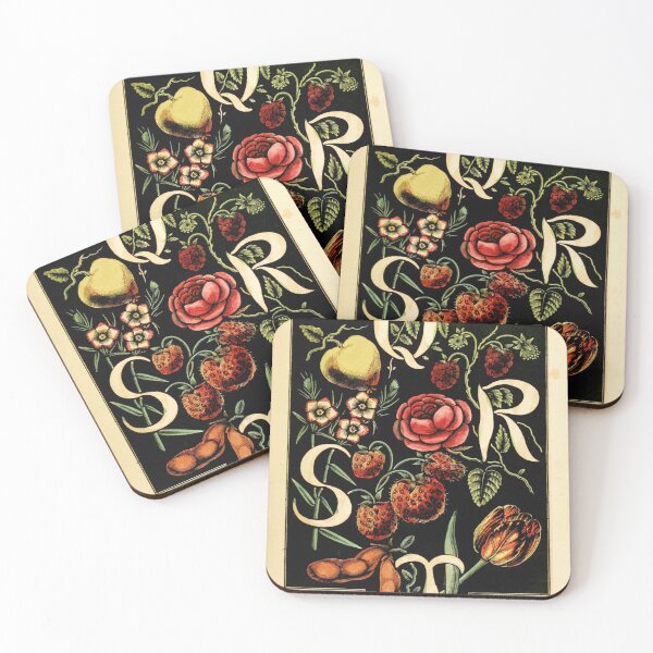 Item preview, The alphabet of flowers and fruit - Letters Q, R, S, and T designed and sold by DejaVuStudio.