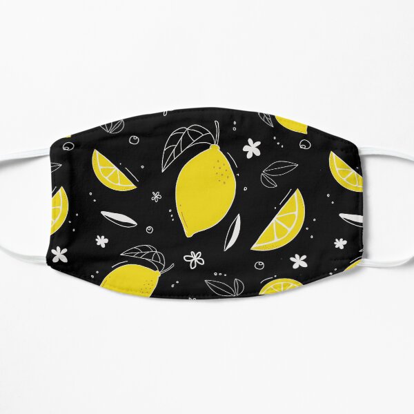 Summer squeezy yellow lemon art Flat Mask