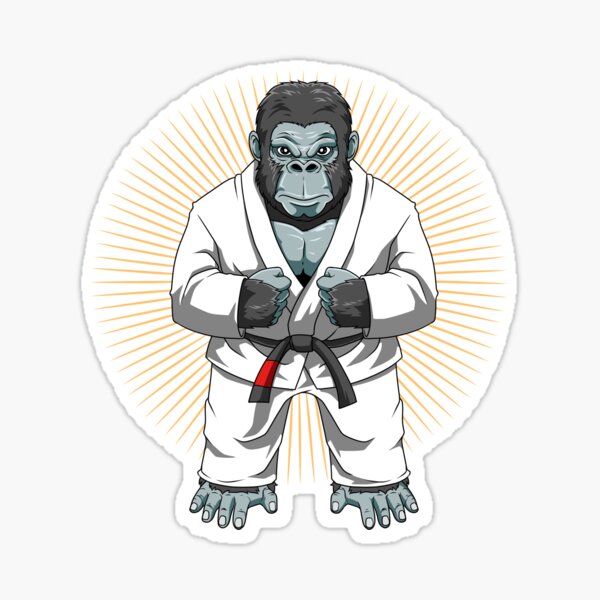 Sticker for Sale avec l'œuvre « Funny Judo Evolution, Judoka avec Judogi  bleu le cadeau parfait pour un amateur de judo » de l'artiste Click-Like