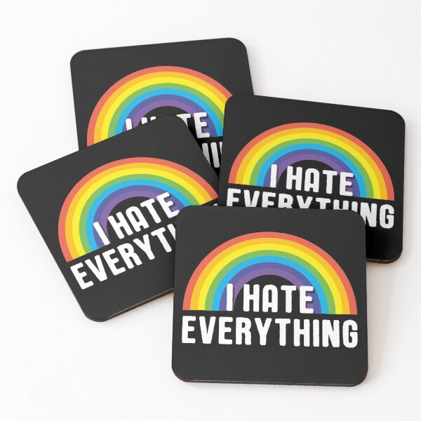 Item preview, I Hate Everything Rainbow Funny Ironic Saying designed and sold by Delightfully Cynical.