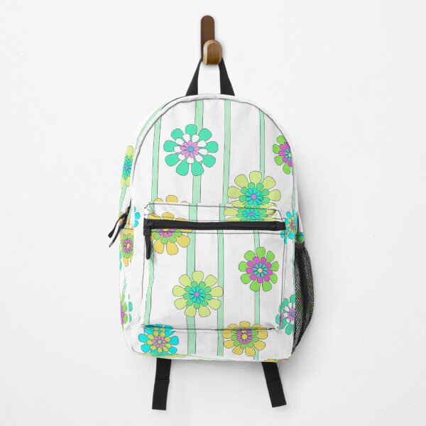 Item preview, Bright floral citrus retro 1960s flower power trellis  designed and sold by susanvarleyart.