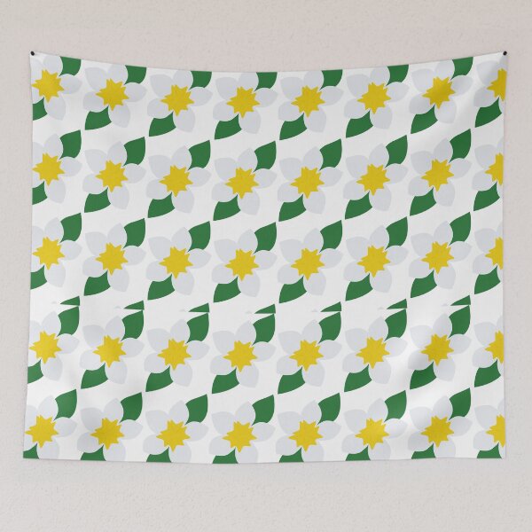 Item preview, green,white,yellow flower pattern,floral design designed and sold by wootee-designer.