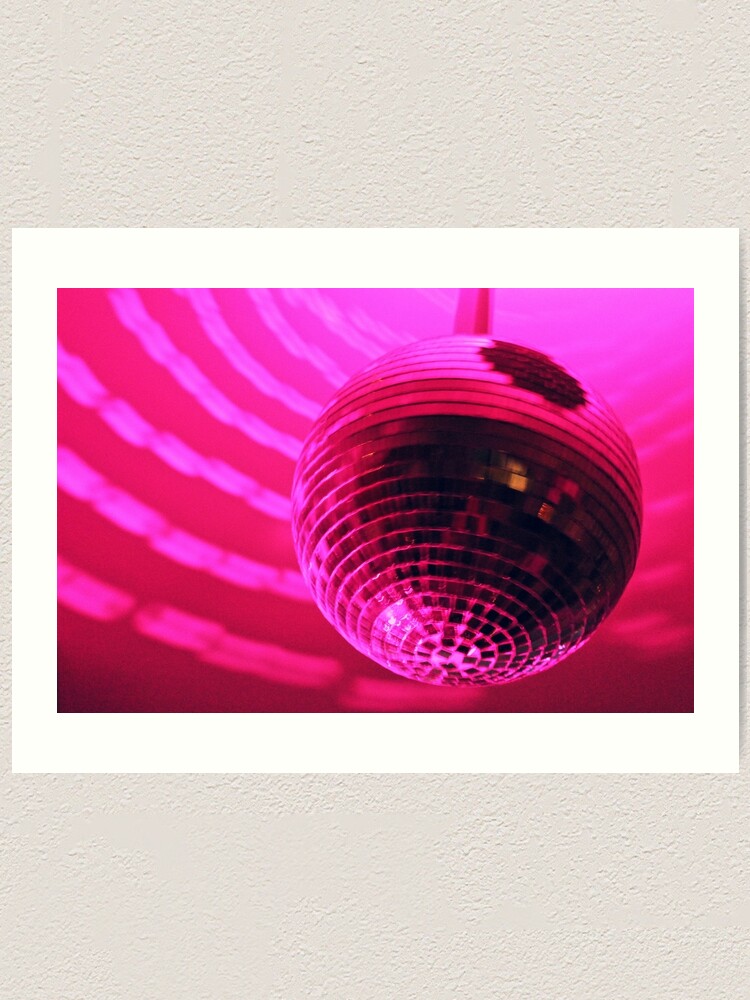 Pink Disco Ball Art Print