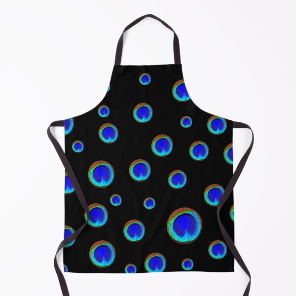 Item preview, BLUE PEACOCK FEATHER EYE PATTERNS BLACK ART designed and sold by sharlesart.