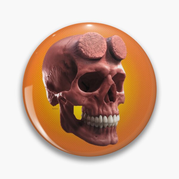 Item preview, REDSKULL 05 - a horns red skull with orange background designed and sold by Radu-Gabriel.