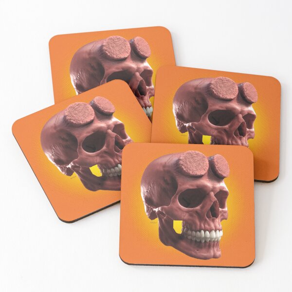Item preview, REDSKULL 05 - a horns red skull with orange background designed and sold by Radu-Gabriel.