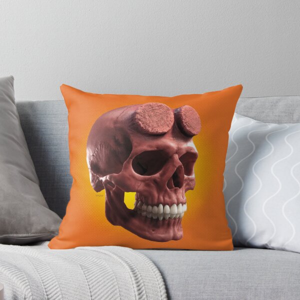 Item preview, REDSKULL 05 - a horns red skull with orange background designed and sold by Radu-Gabriel.