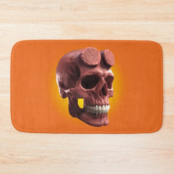 Item preview, REDSKULL 05 - a horns red skull with orange background designed and sold by Radu-Gabriel.