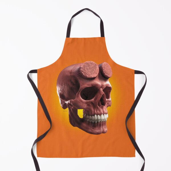 Item preview, REDSKULL 05 - a horns red skull with orange background designed and sold by Radu-Gabriel.