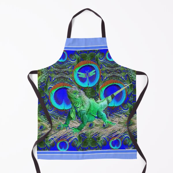 Item preview, BLUE PEACOCKS & GREEN IGUANA BLUE FANTASY ART designed and sold by sharlesart.