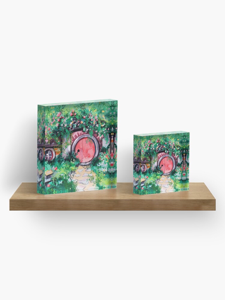 Alternate view of Hobbiton Shire in the Spring Acrylic Block