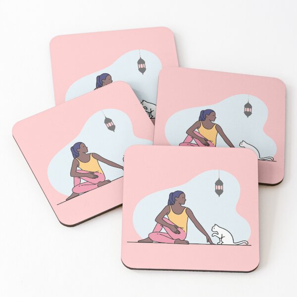 Item preview, YOGA PRACTICE WITH CAT Twisting pose designed and sold by Trio's Stuff.
