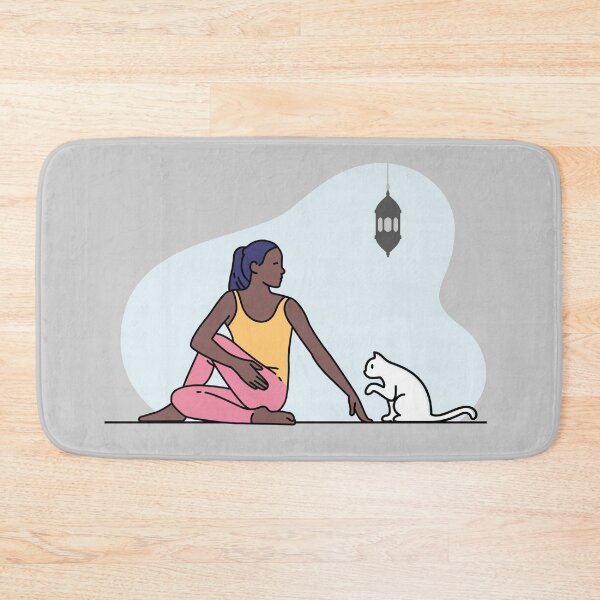 Item preview, YOGA PRACTICE WITH CAT Twisting pose designed and sold by Trio's Stuff.