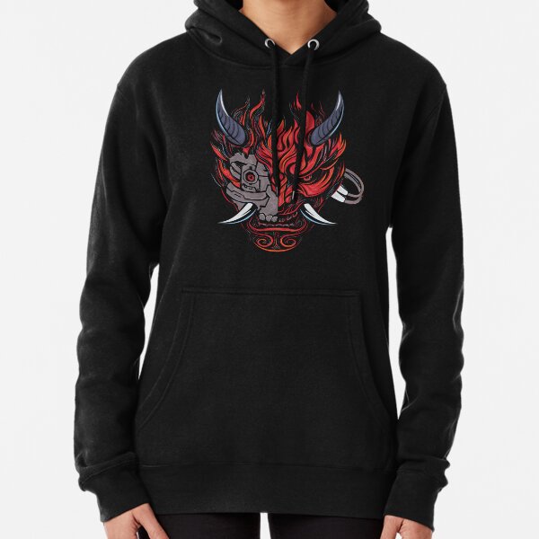 Cyberpunk Oni Demon Pullover Hoodie