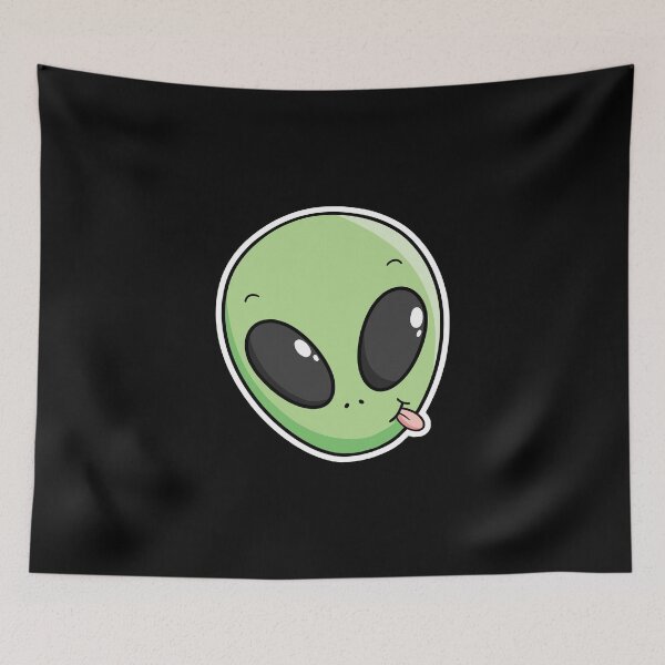 Item preview, Green Alien Face Cute Paranormal Lover Drawing designed and sold by Delightfully Cynical.