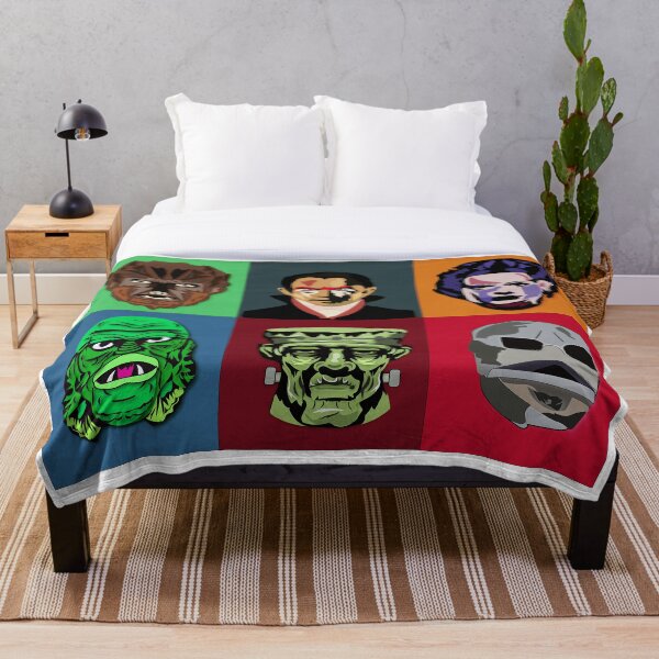 Classic Monsters Throw Blankets | Redbubble