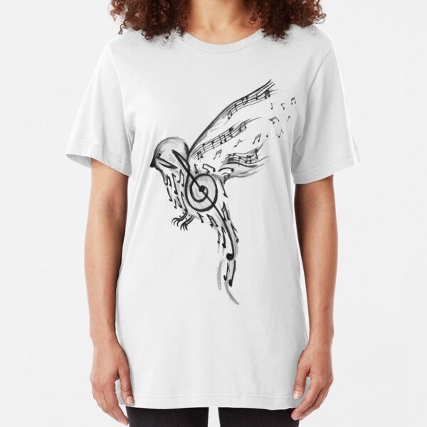 Musical bird Slim Fit T-Shirt