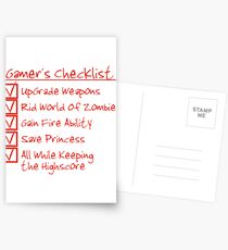 Gamer Checklist Postcards